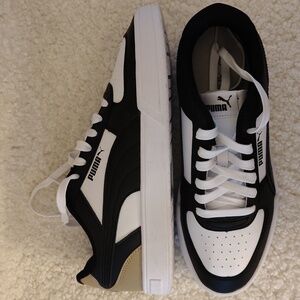 Puma Men's Carter Sneakers – Black/White/Brown – Size 9.5